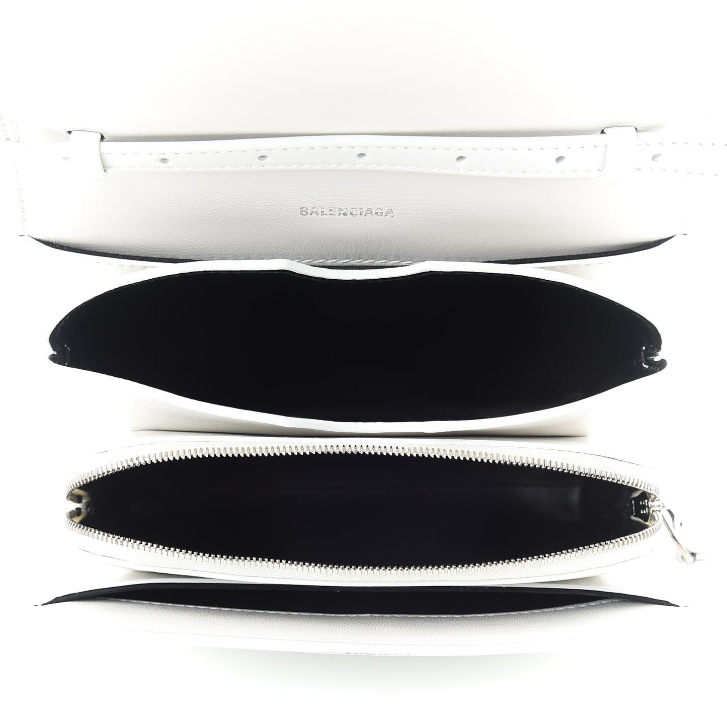 Shiny Box Calfskin Small B Bag White