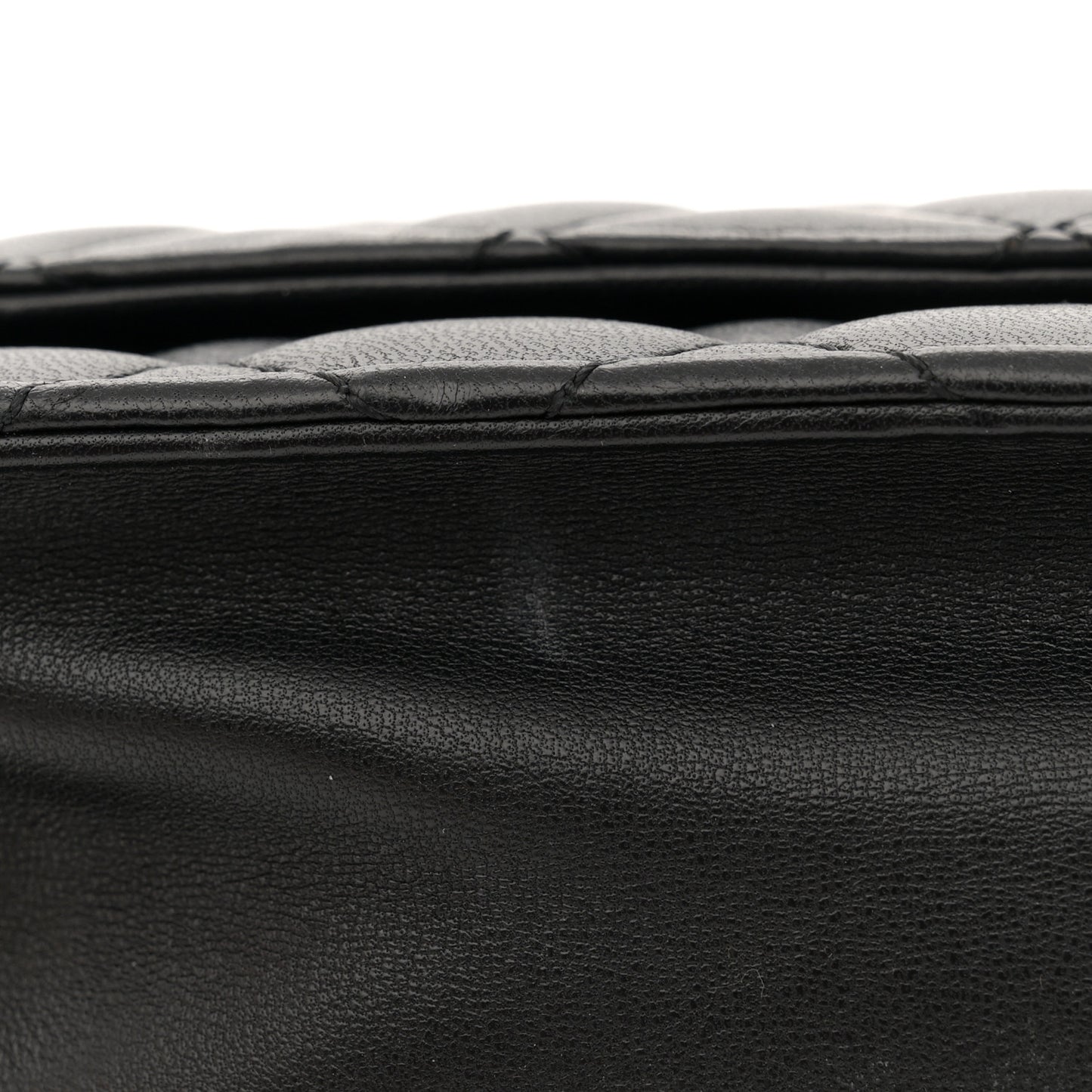Lambskin Quilted Fantasy Pearl Flap Black