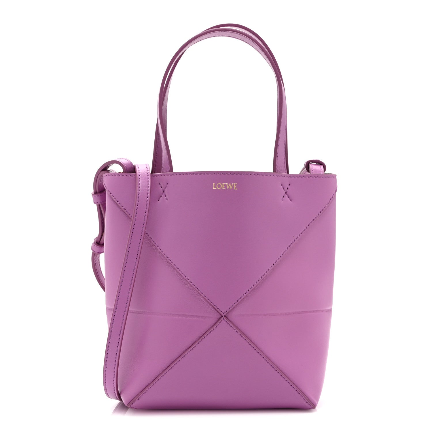 Loewe Shiny Calfskin Mini Puzzle Fold Tote Rockrose 1970270
