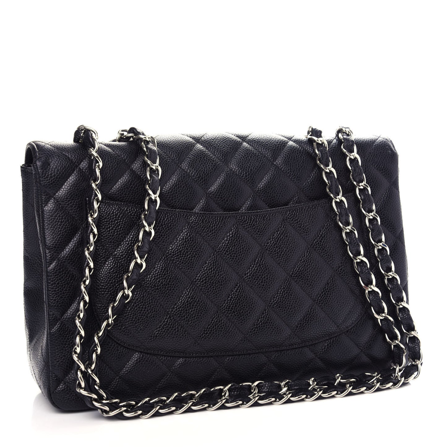 Caviar Quilted Jumbo Single Flap Black