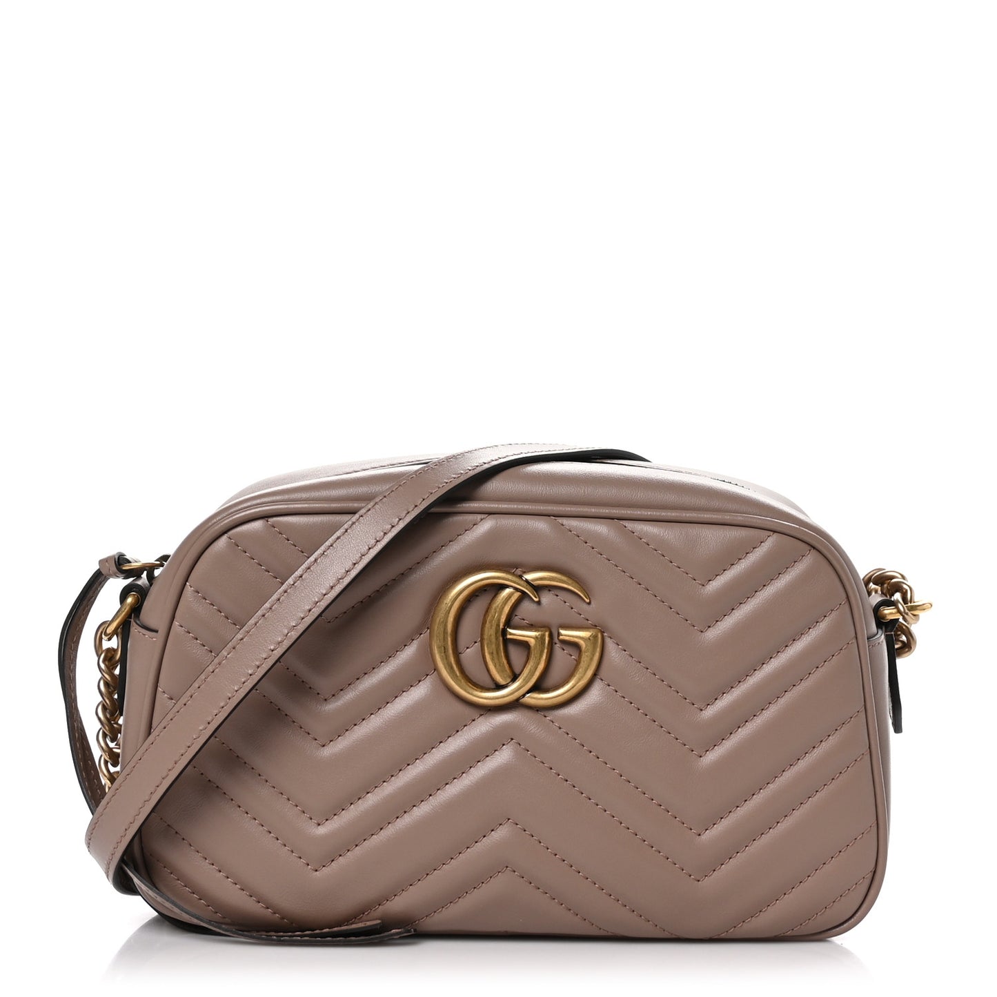 Calfskin Matelasse Small GG Marmont Chain Shoulder Bag Porcelain Rose