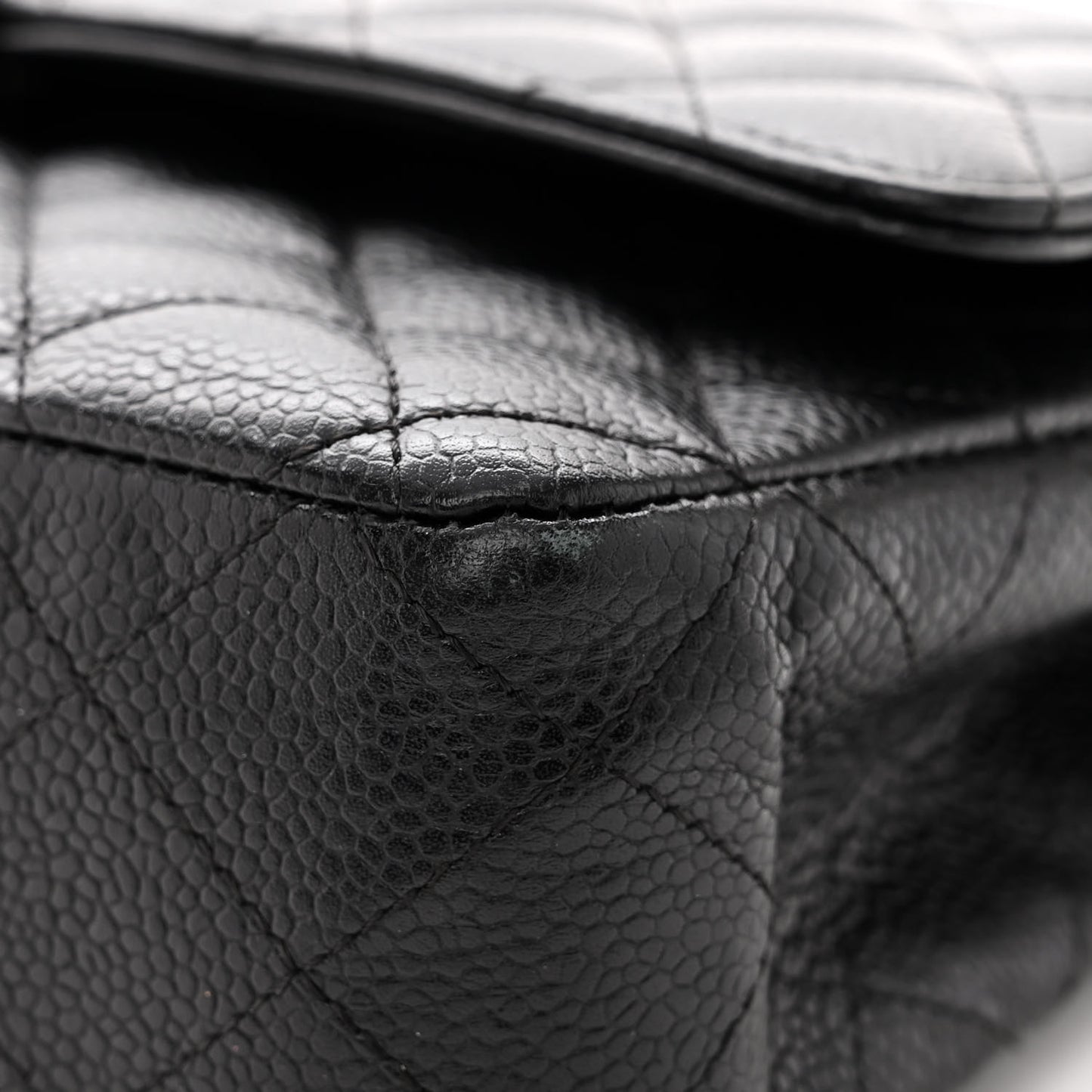 Caviar Quilted Medium Double Flap Black