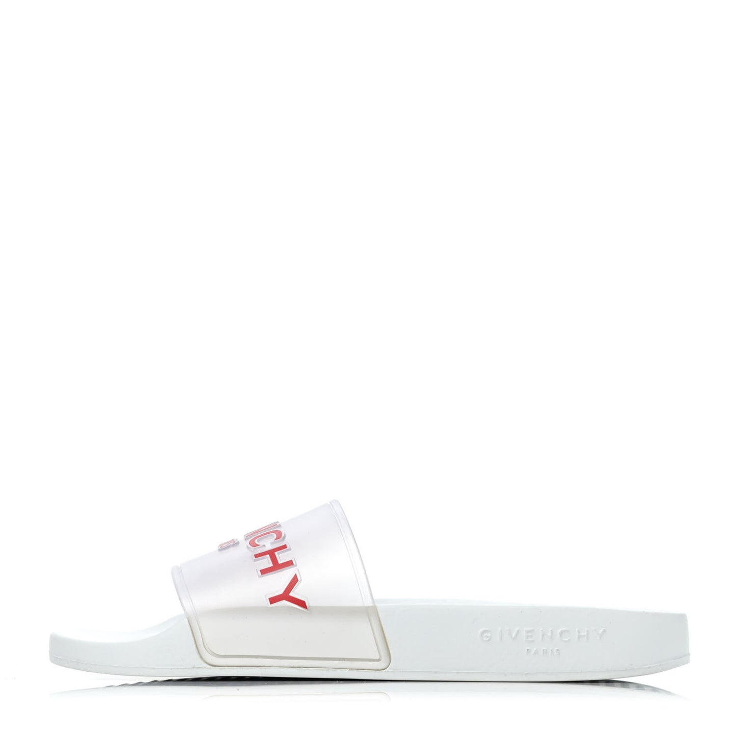 Rubber Logo Womens Pool Slide Sandals 38 White Red