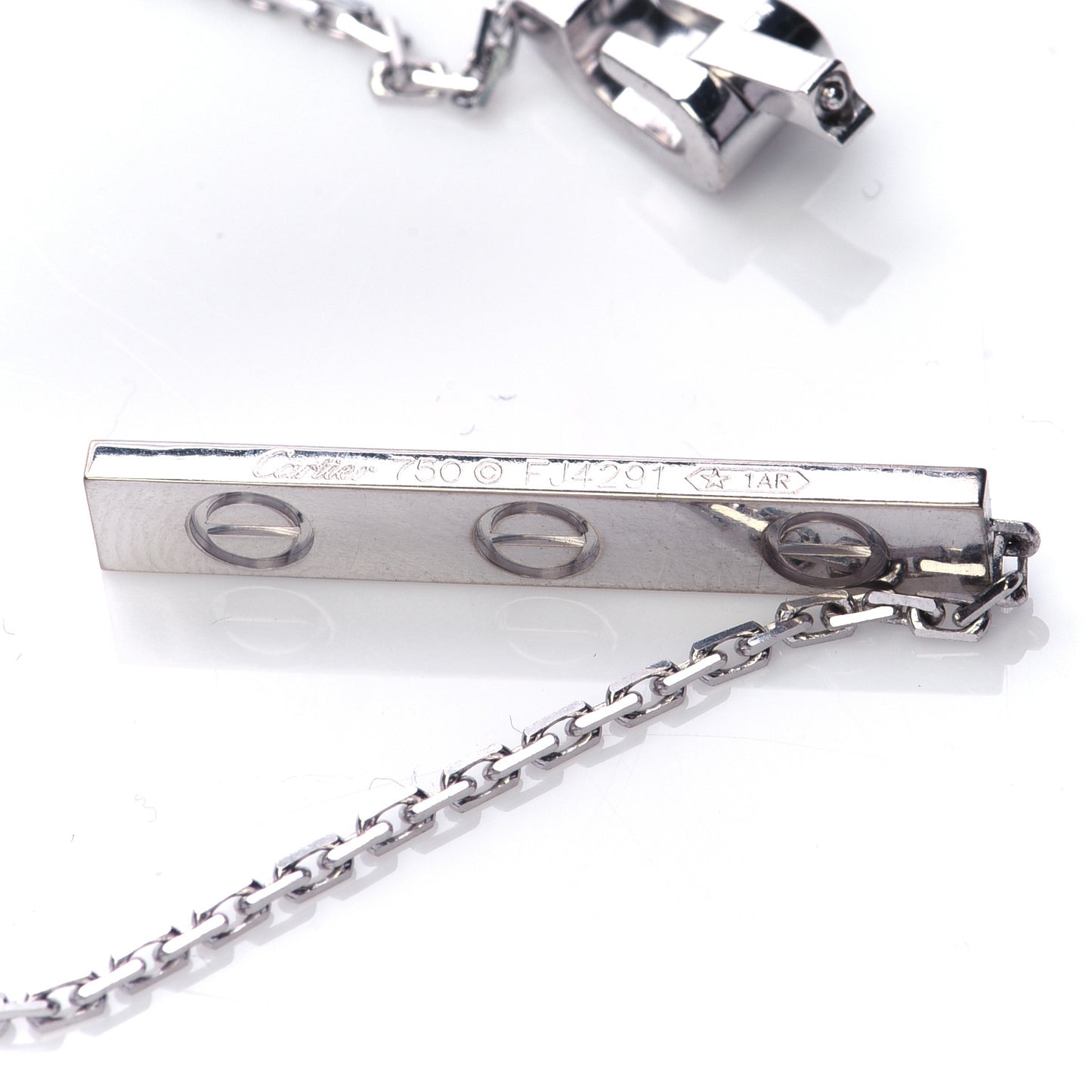 18K White Gold LOVE Lariat Necklace