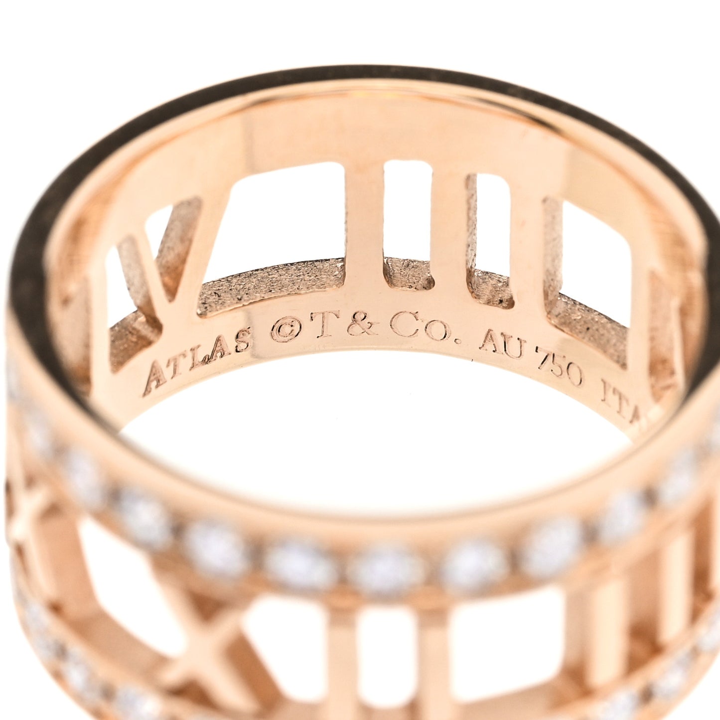 18K Rose Gold Diamond Wide Atlas Open Ring 48 4.5