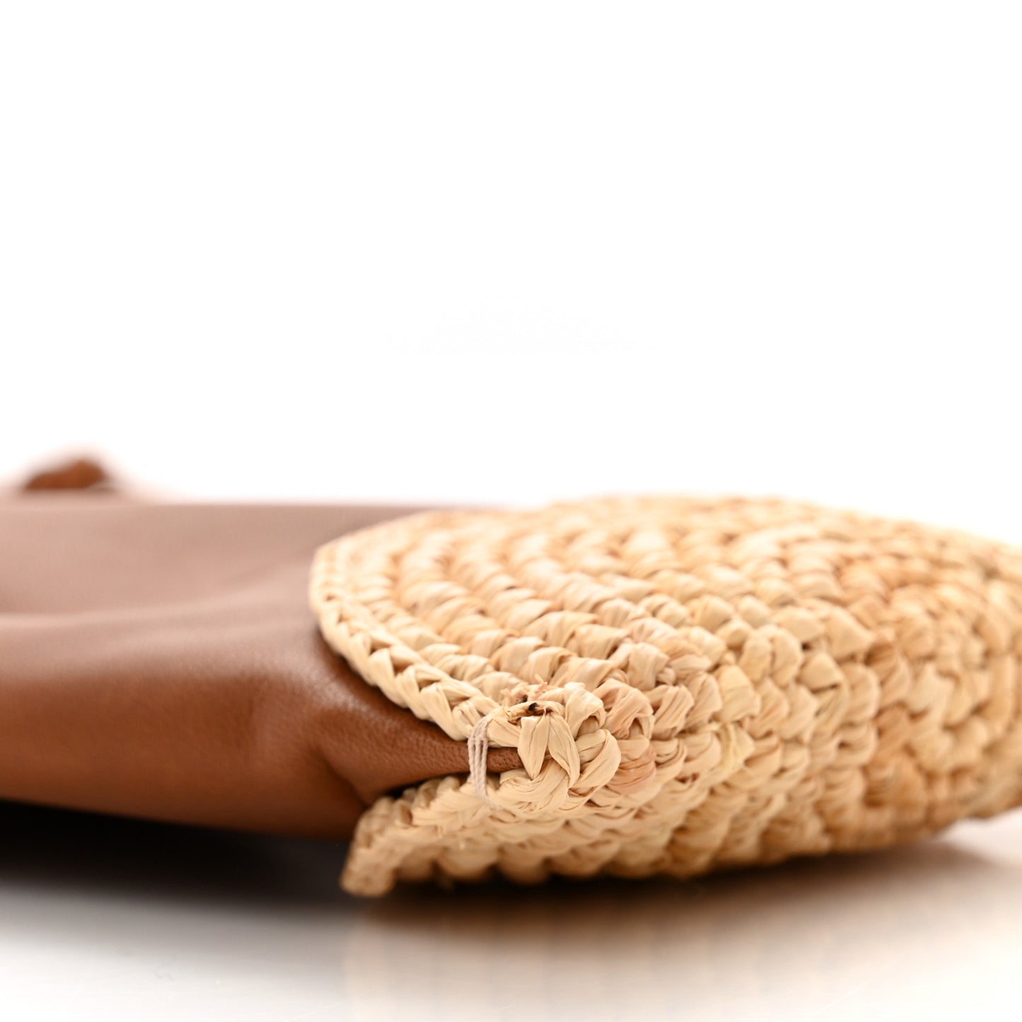 Raffia Cassandre Mini Pochon Crossbody Bag Brick Natural