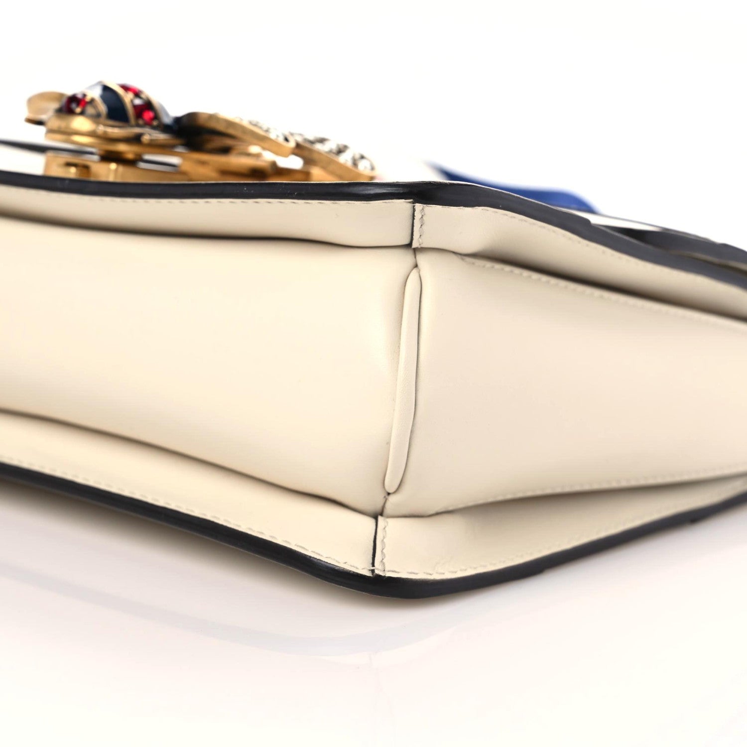 Gucci Calfskin Sylvie Web Queen Margaret Shoulder Bag White 6 of 12