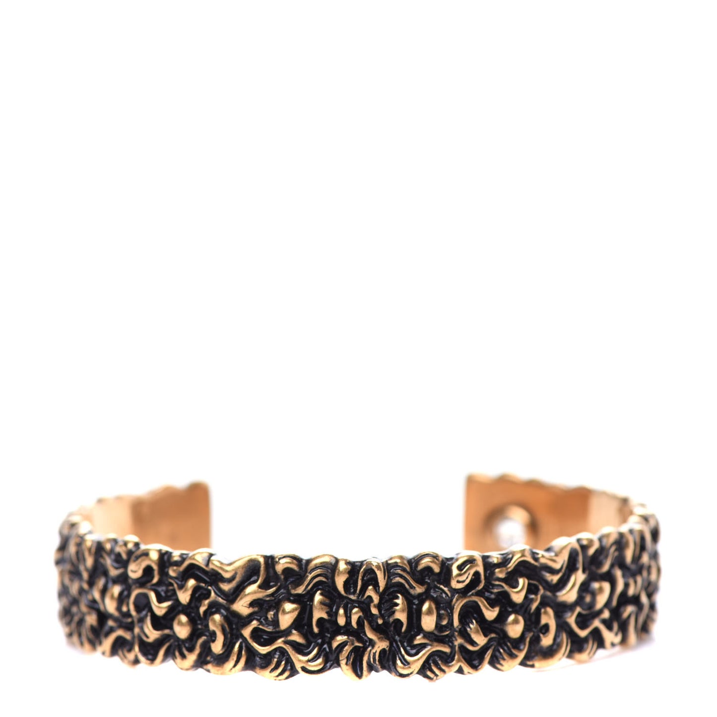 Metal Lion Mane Cuff Bracelet L Aged Gold