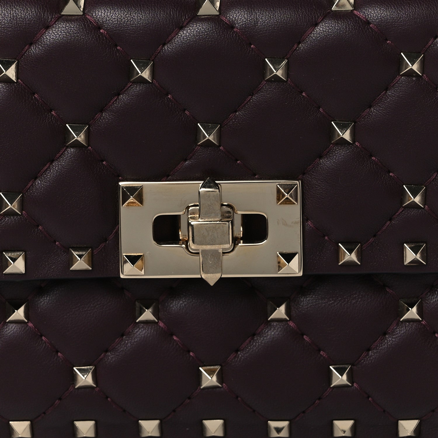 Valentino Garavani Lambskin Small Rockstud Spike Shoulder Bag Rubin 6 of 8