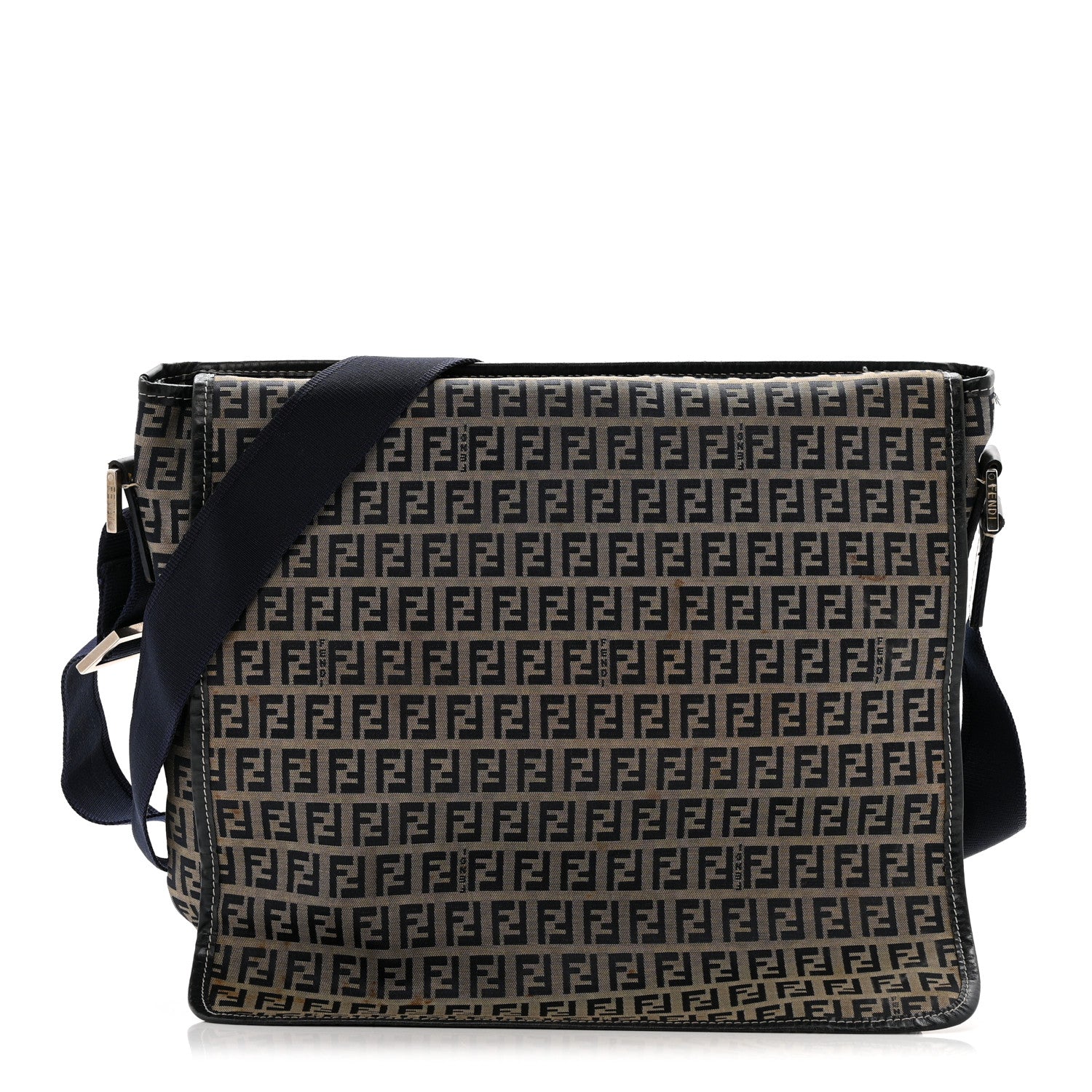Fendi Zucchino Crossbody Messenger Bag Navy 1819135 – FASHIONPHILE