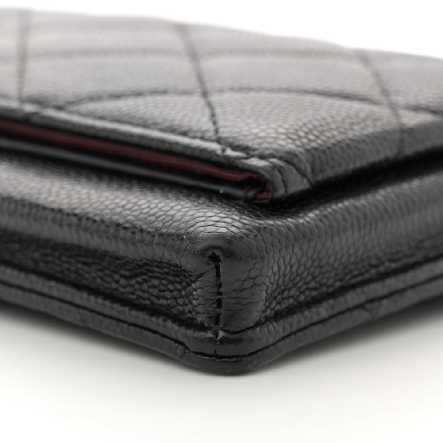 Caviar Quilted Zip Phone Case Black