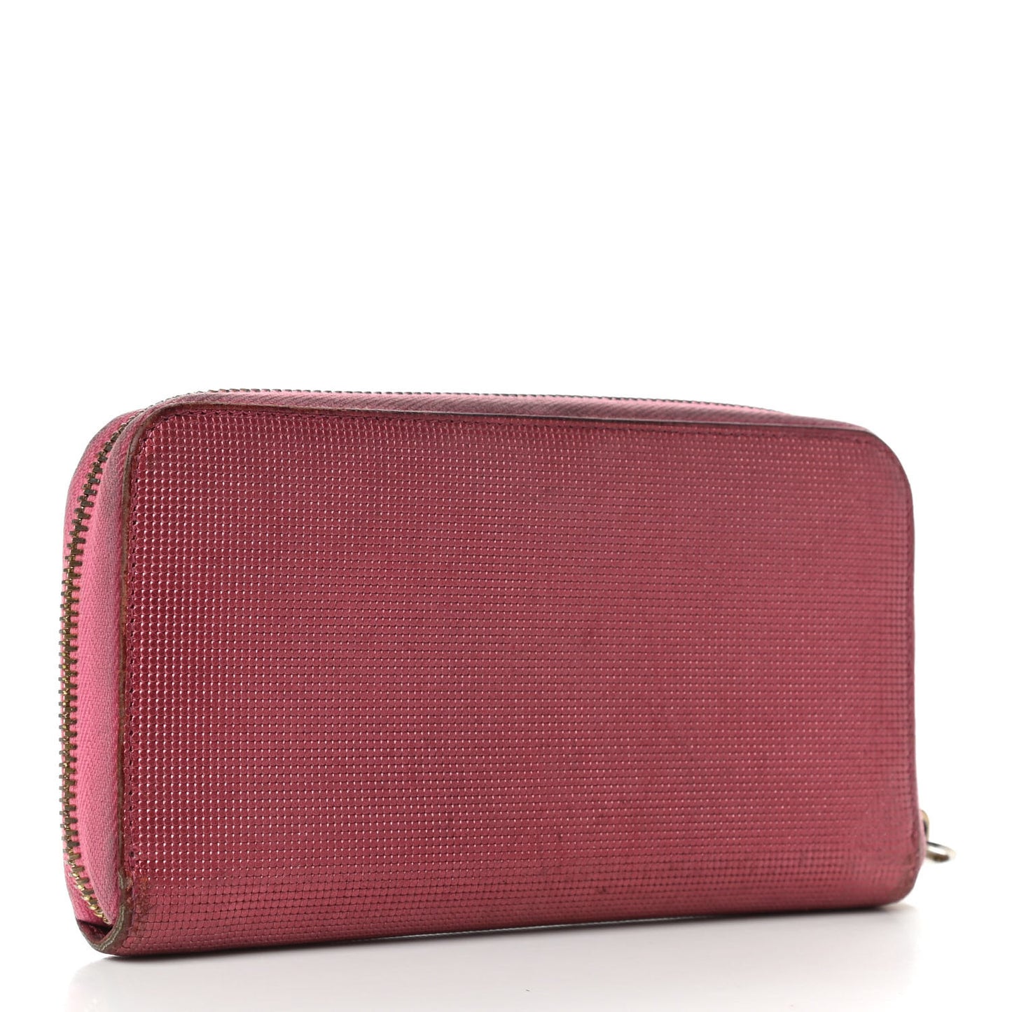 Vitello Birkin Logo Zip Around Wallet Rosa