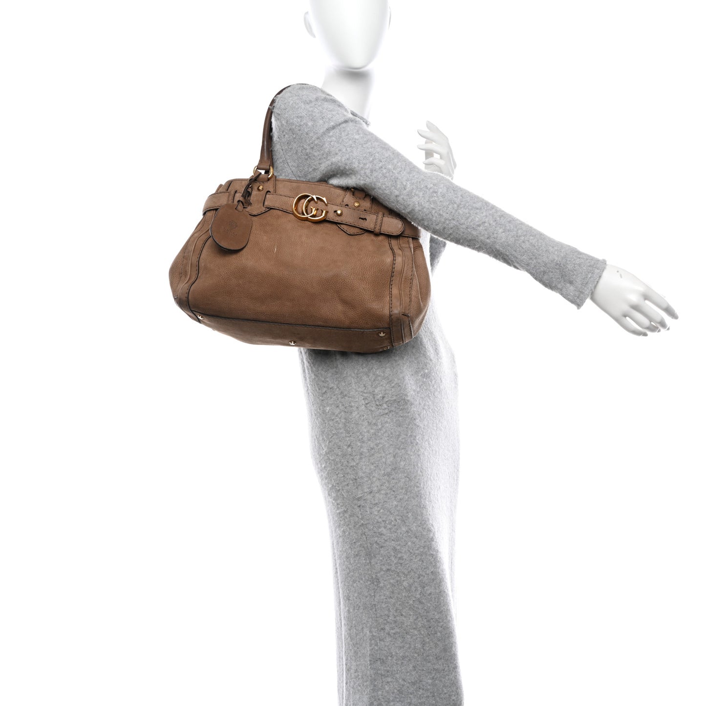 Suede Medium GG Running Tote Brown