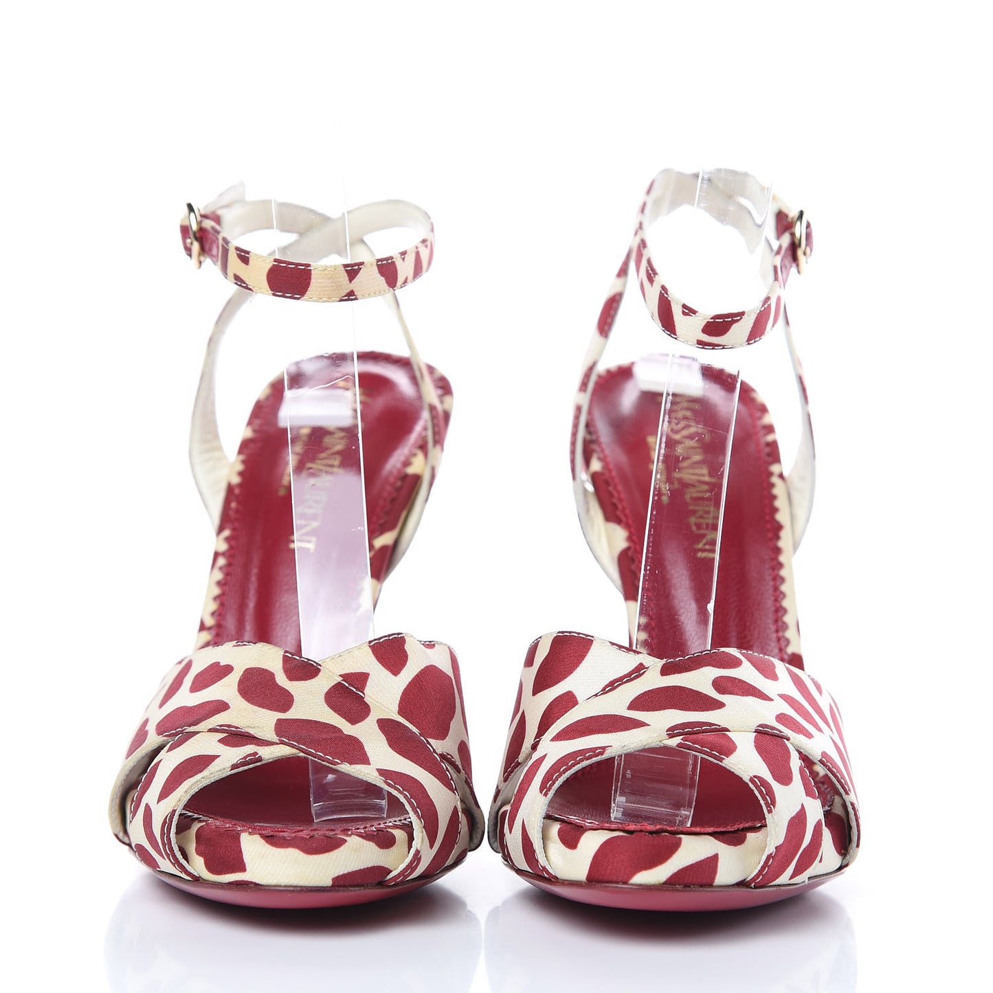 Canvas Lip Print Eva 95 Cross Sandals 35.5 Cherry