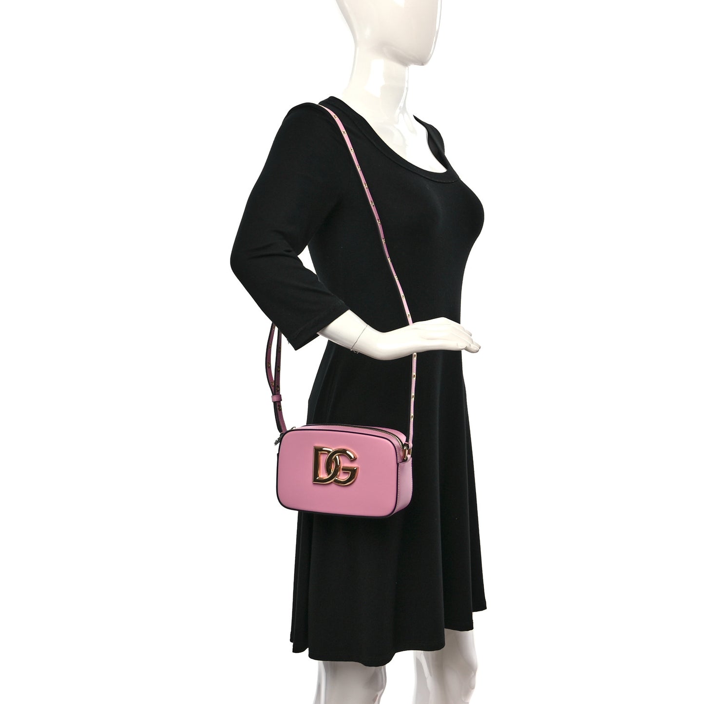Calfskin Hot Stuff DG Logo 3.5 Crossbody Bag Baby Pink
