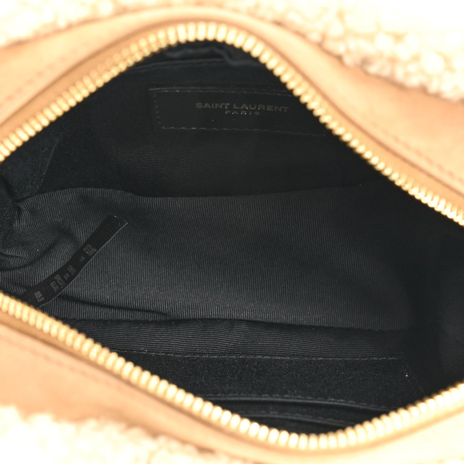 Saint Laurent Suede Shearling Lou Belt Bag Natural Tan 5 of 9