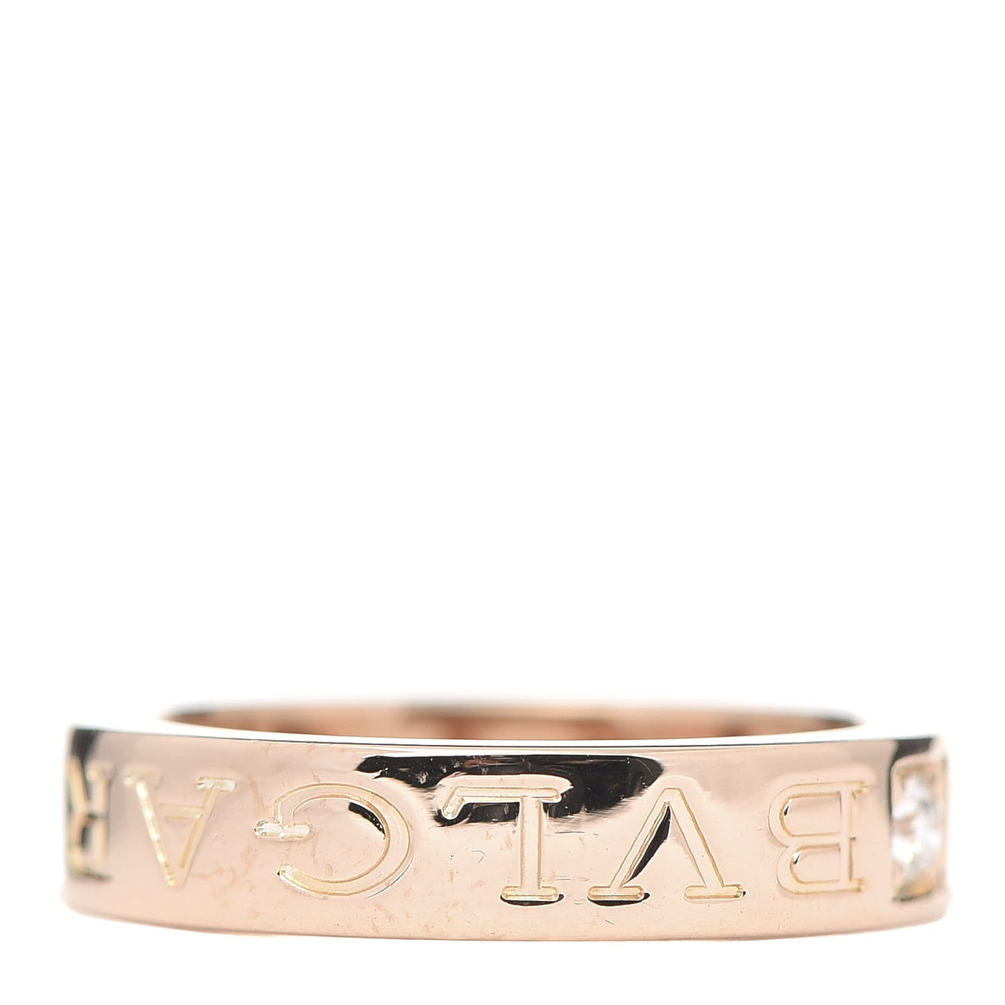 18K Rose Gold Diamond B.Zero1 Essential Band Ring 47 4