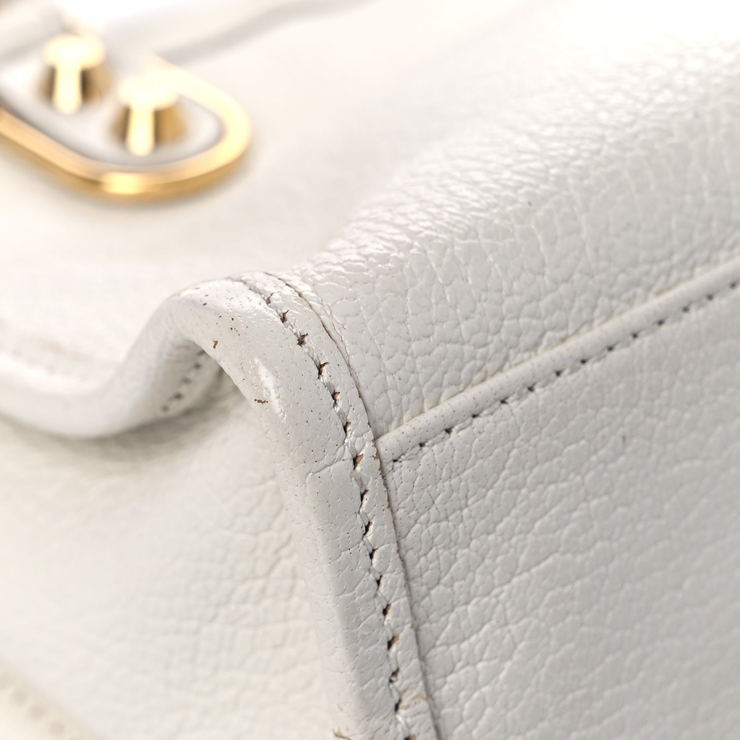 Balenciaga Chevre Gold Metallic Edge Hardware Mini City White 10 of 22