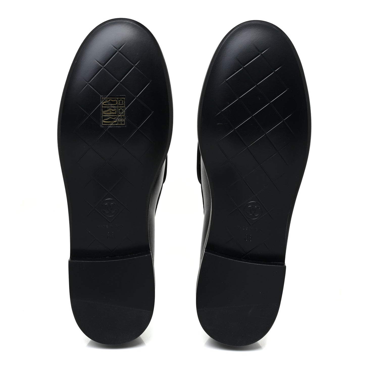 Lambskin Quilted CC Turnlock Loafers 38 Black