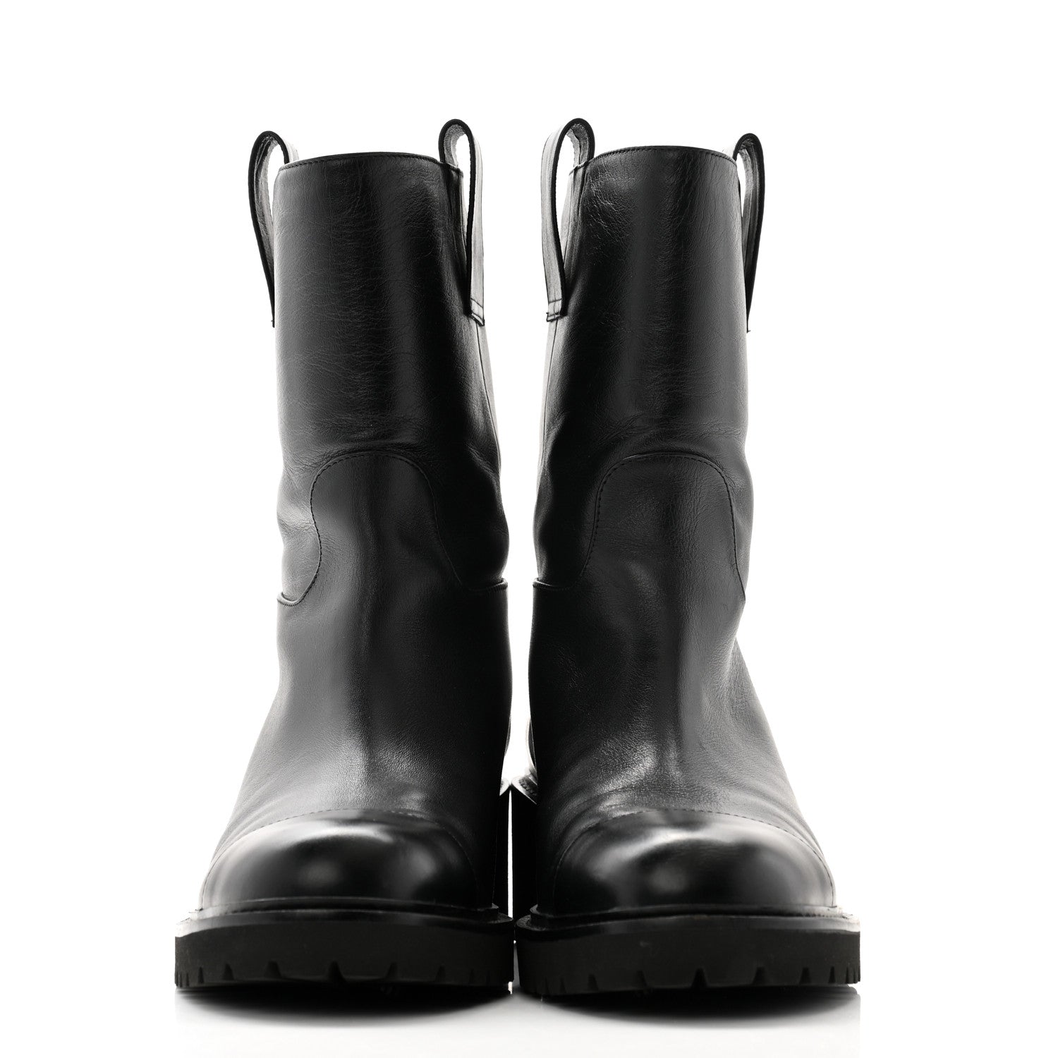 Chanel Calfskin CC Ankle Boots 37.5 Black 2 of 9