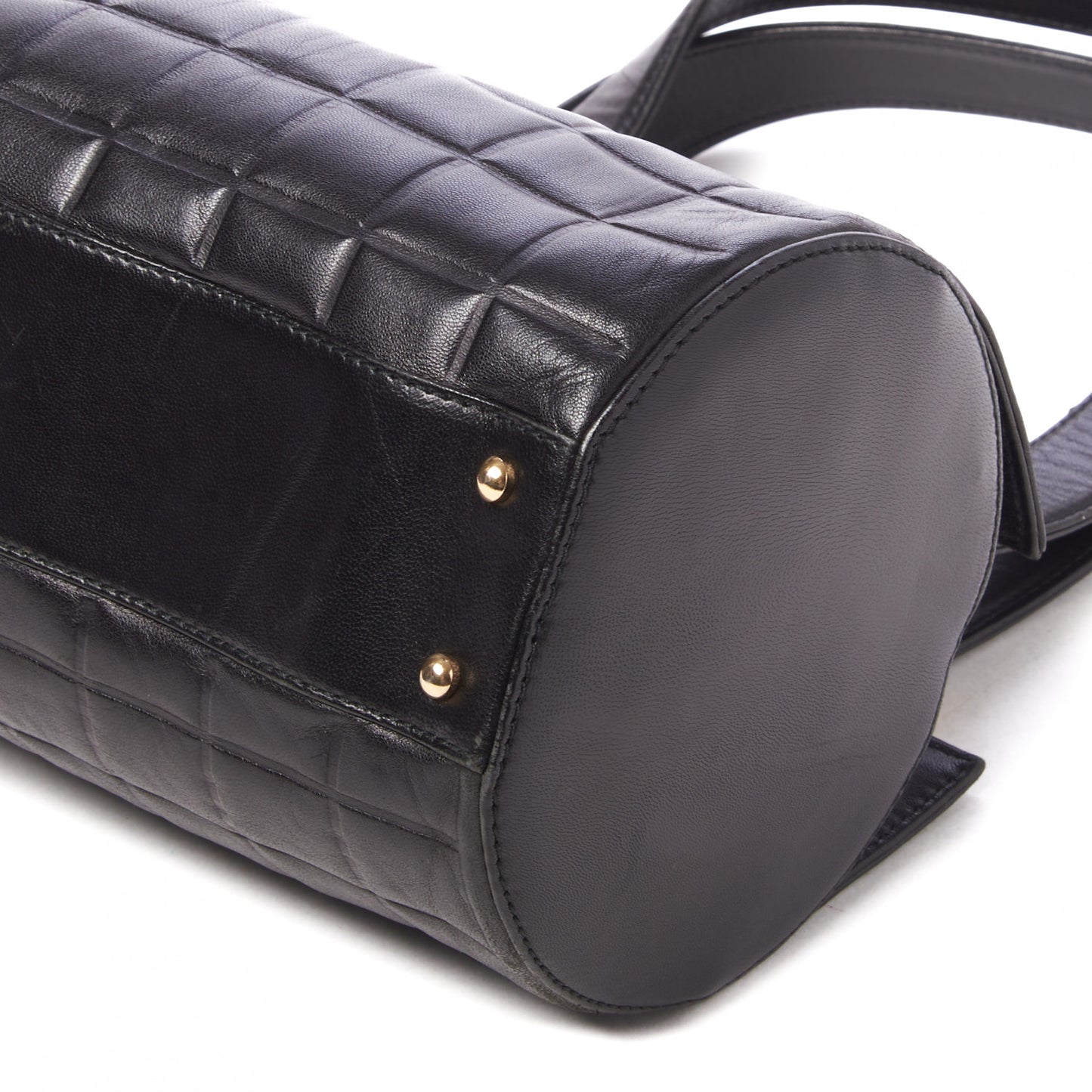 Lambskin Chocolate Bar Quilted CC Shoulder Bag Black
