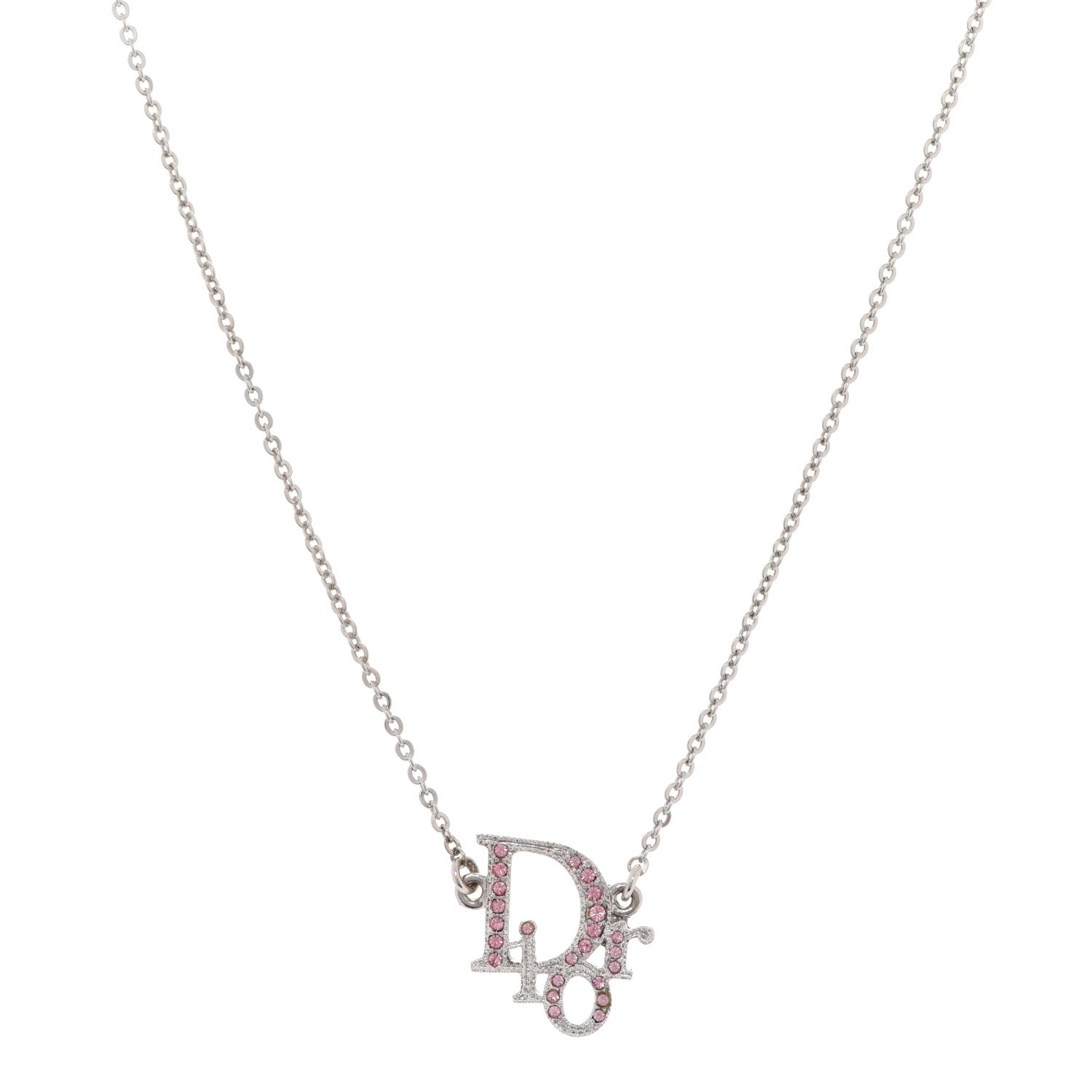 アクセサリー Dior Logo Cross Rhinestone Necklace Christian Dior Crystal Logo Necklace Pink 930787 – FASHIONPHILE