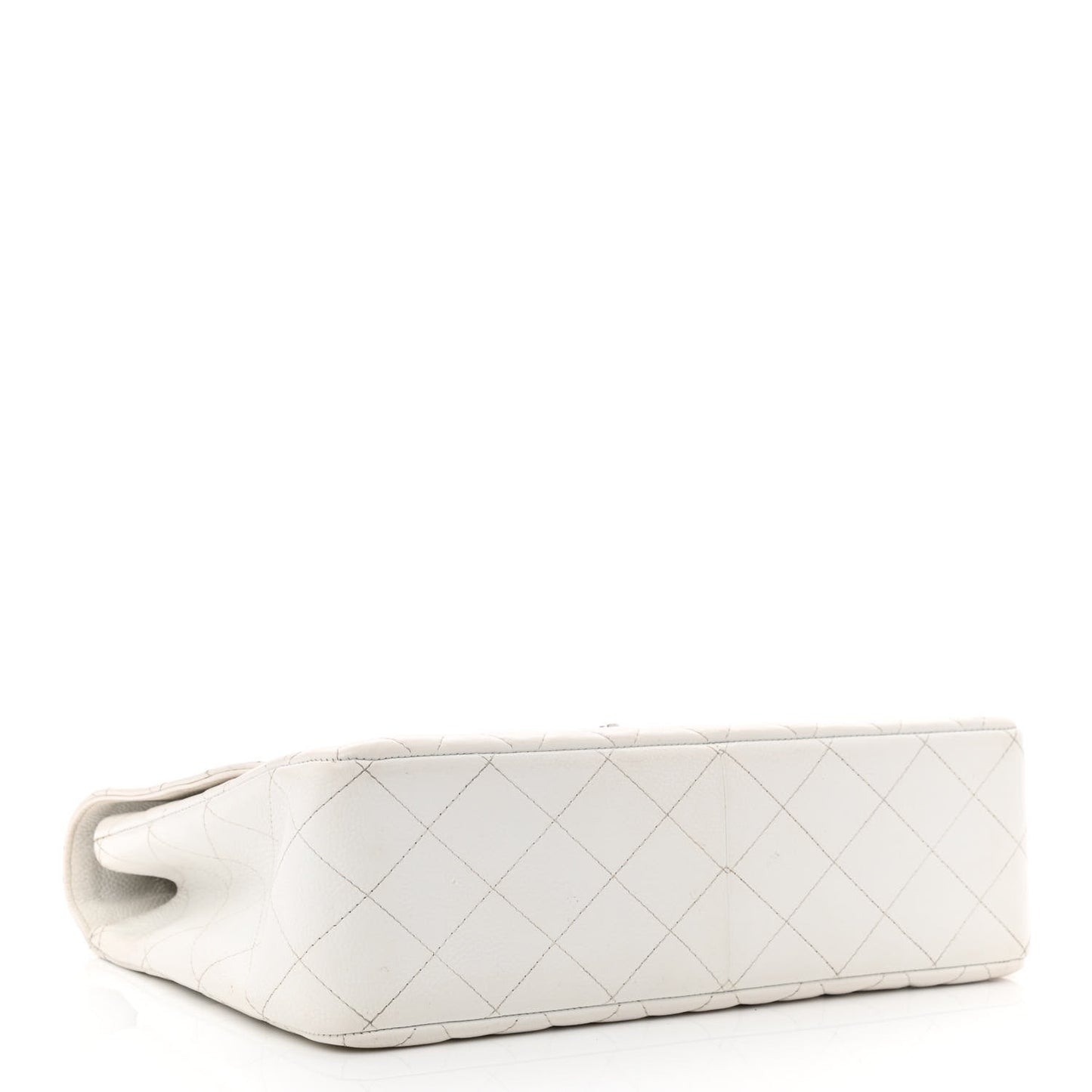 Caviar Quilted Jumbo Single Flap White