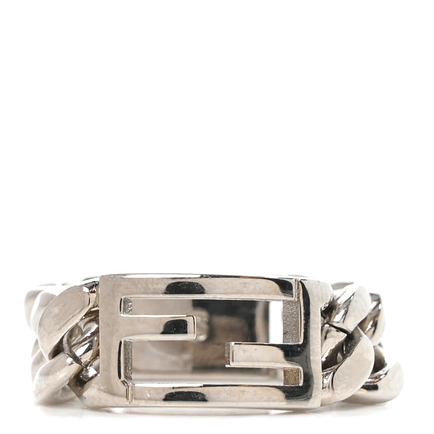 Fendi Metal FF Chain Ring S Silver 1889413 – FASHIONPHILE