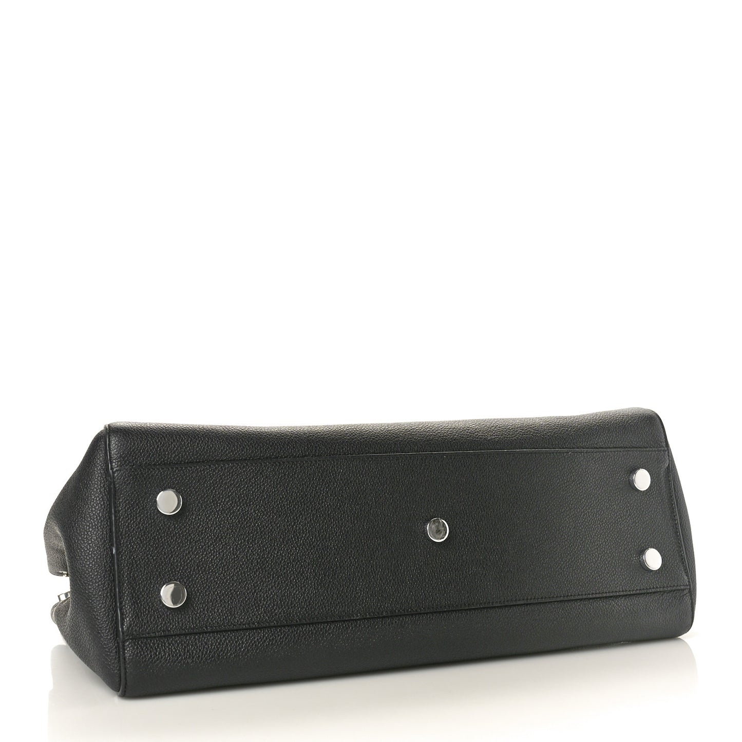 Grained Calfskin Small Cabas Rive Gauche Black