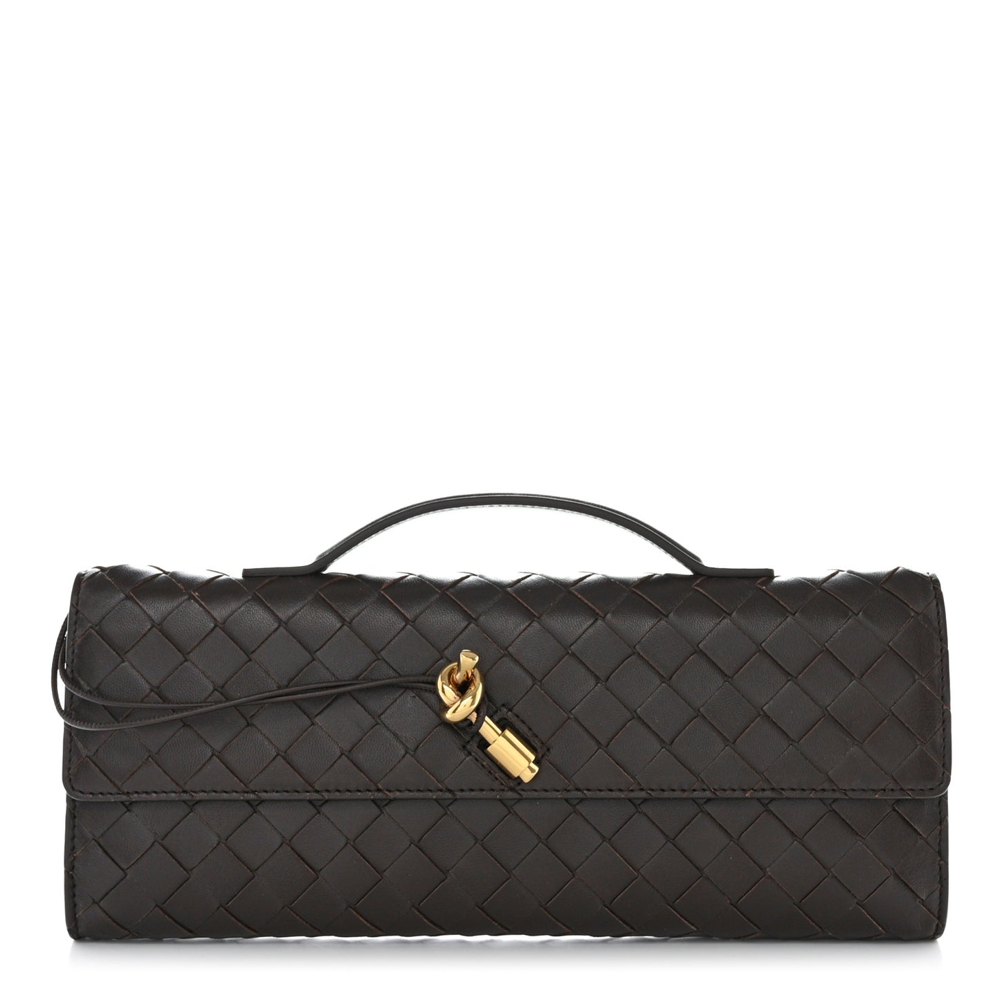 Nappa Intrecciato Long Andiamo Top Handle Clutch Fondant