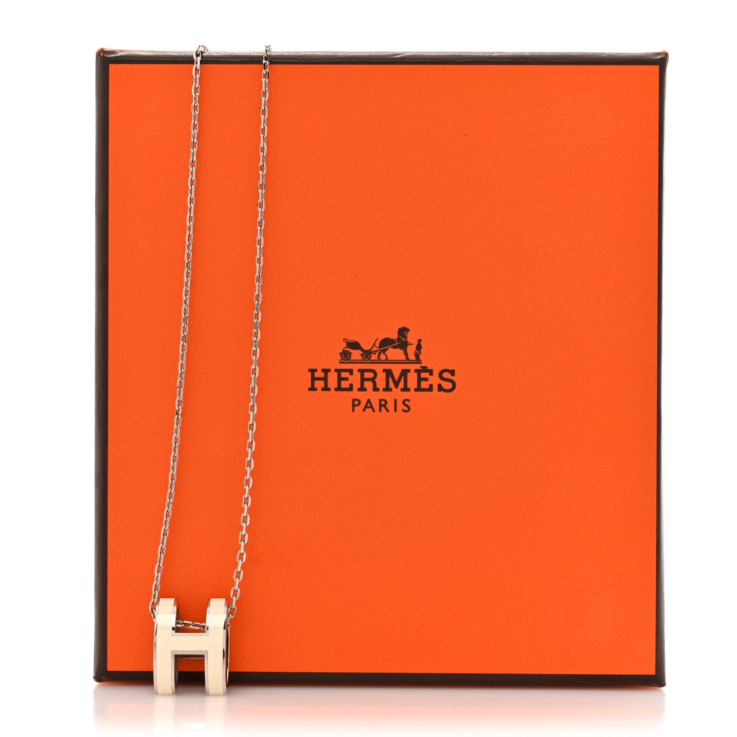 Palladium Pop H Pendant Necklace White