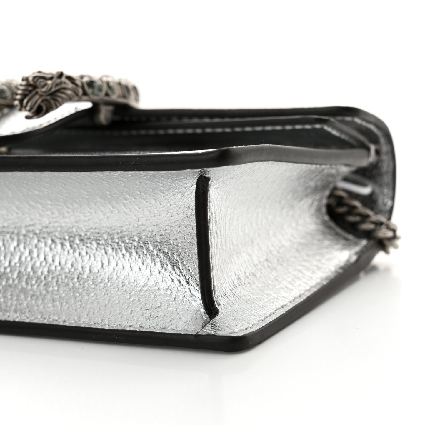 Metallic Calfskin Super Mini Dionysus Shoulder Bag Silver