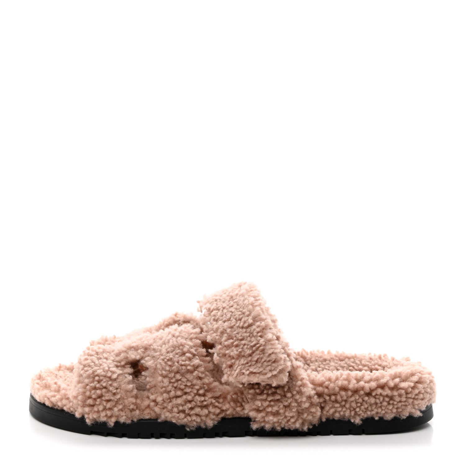 Hermes Woolskin Womens Chypre Sandals 40 Bois De Santal 1 of 9