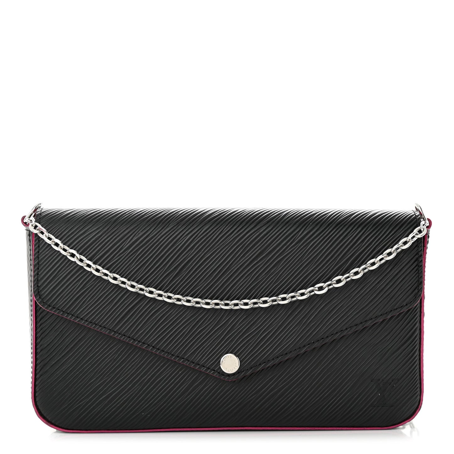Epi Pochette Felicie Black Hot Pink