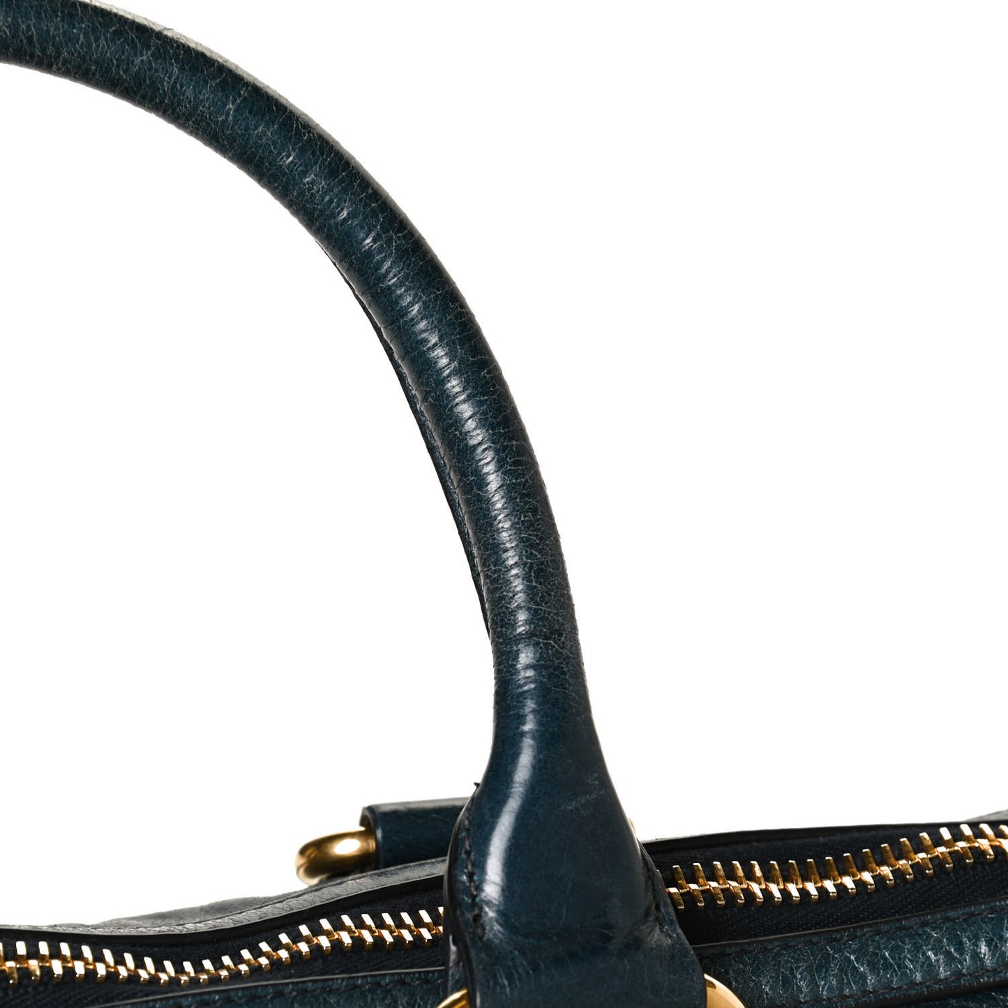 Vitello Shine Zip Tote Denim