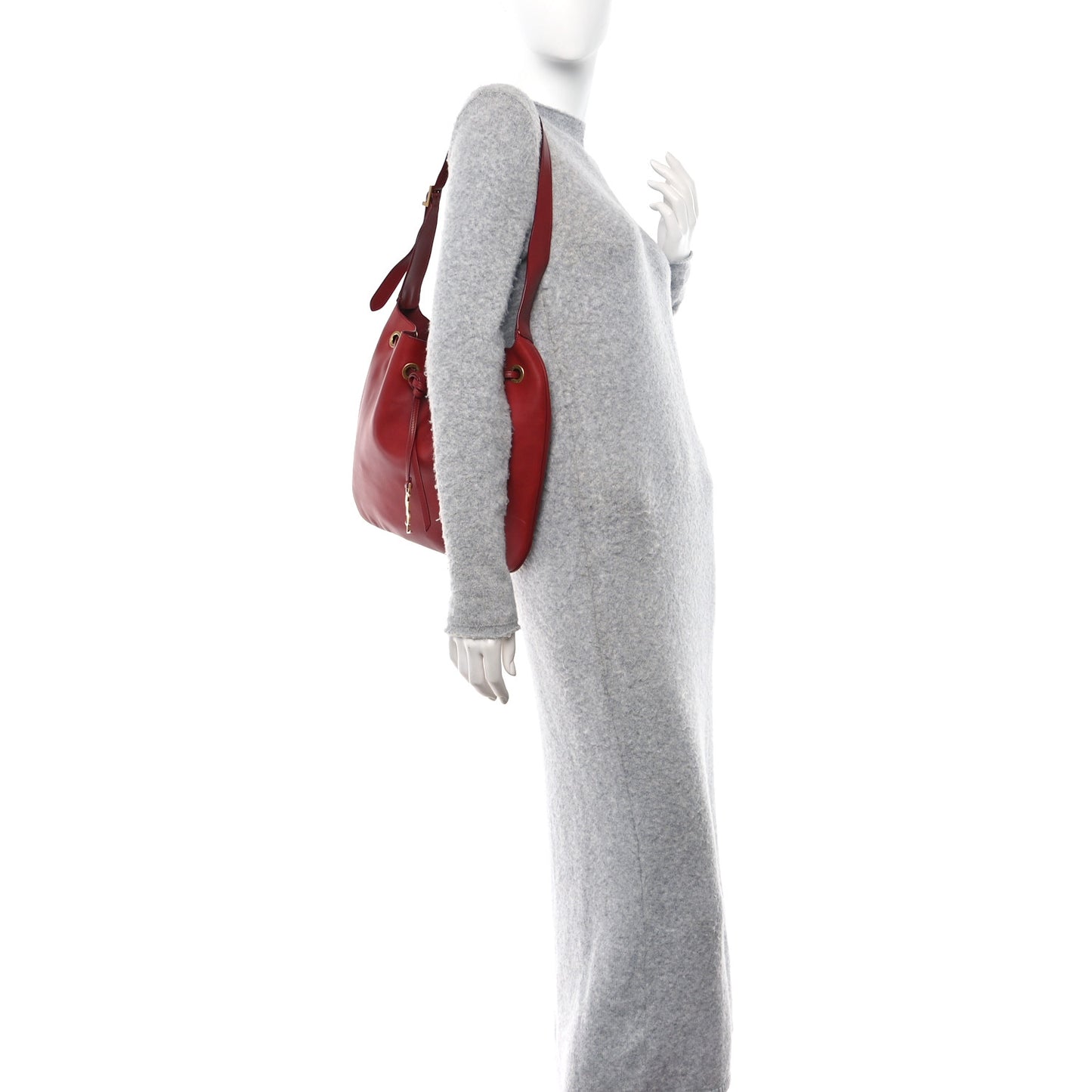 Calfskin Medium Paris VII Flat Hobo Red