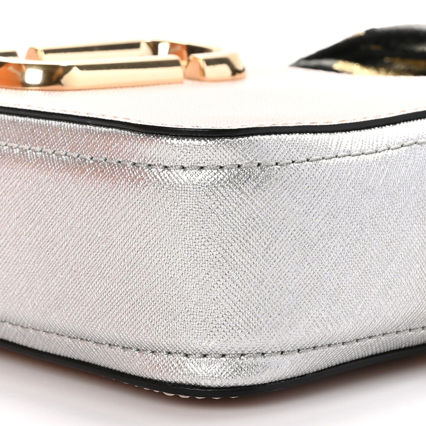 Saffiano Small Snapshot Camera Bag Beige Multicolor