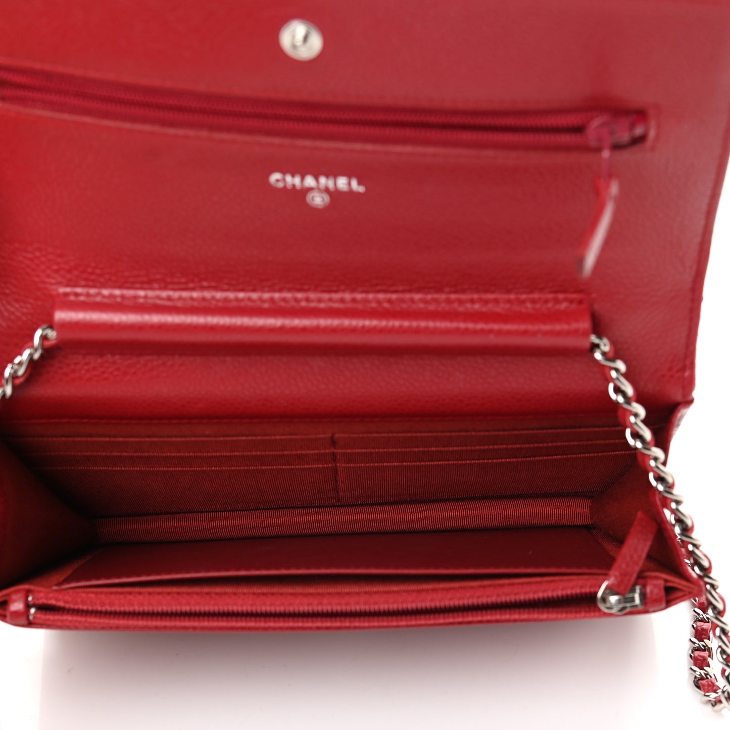 Caviar Quilted Wallet On Chain WOC Red