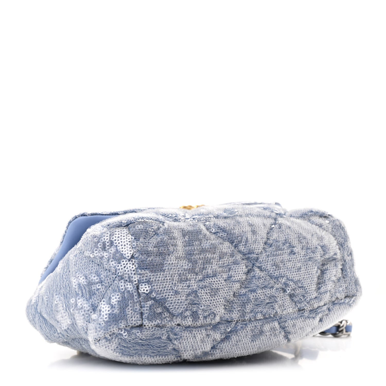 Chanel Sequin Quilted Medium Chanel 19 Flap Light Blue 4 of 10