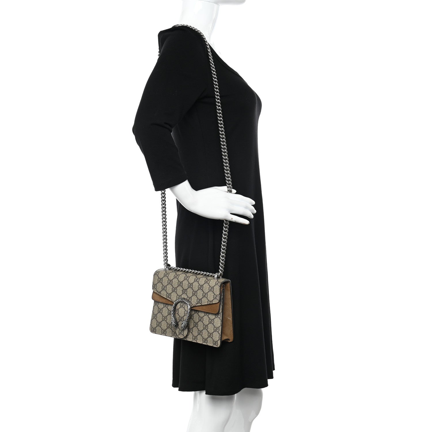 Gucci GG Supreme Monogram Mini Dionysus Shoulder Bag Taupe 2 of 10