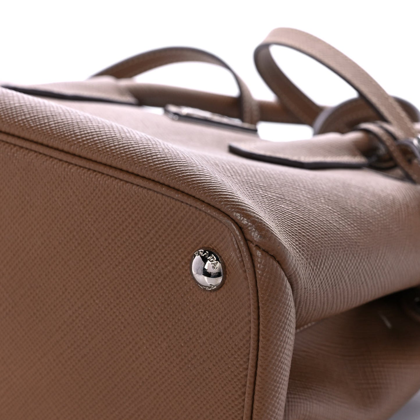 Saffiano Cuir Small Twin Tote Cannella Cocco