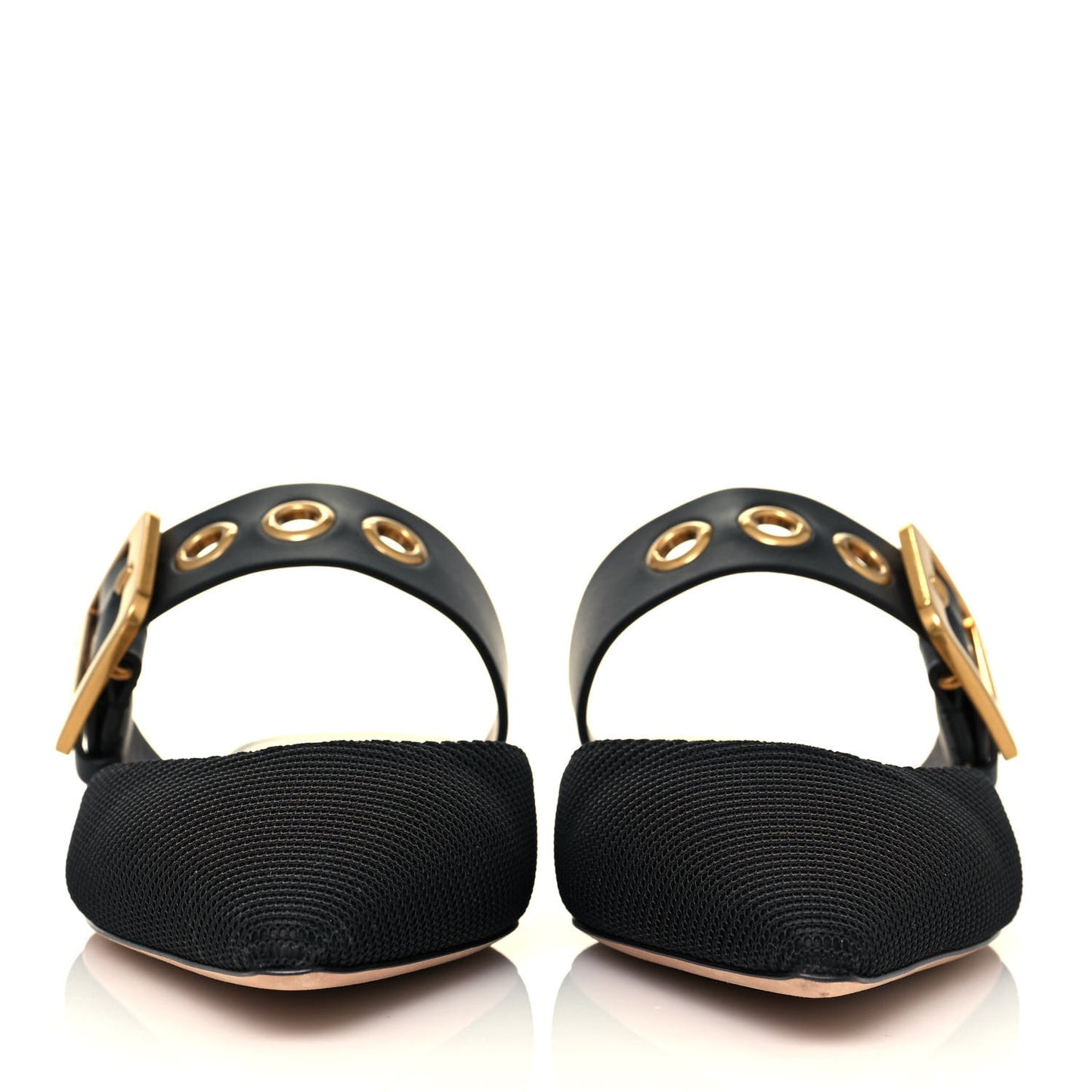 Technical Fabric D-Dior Ballerina Flat Mule 38.5 Black