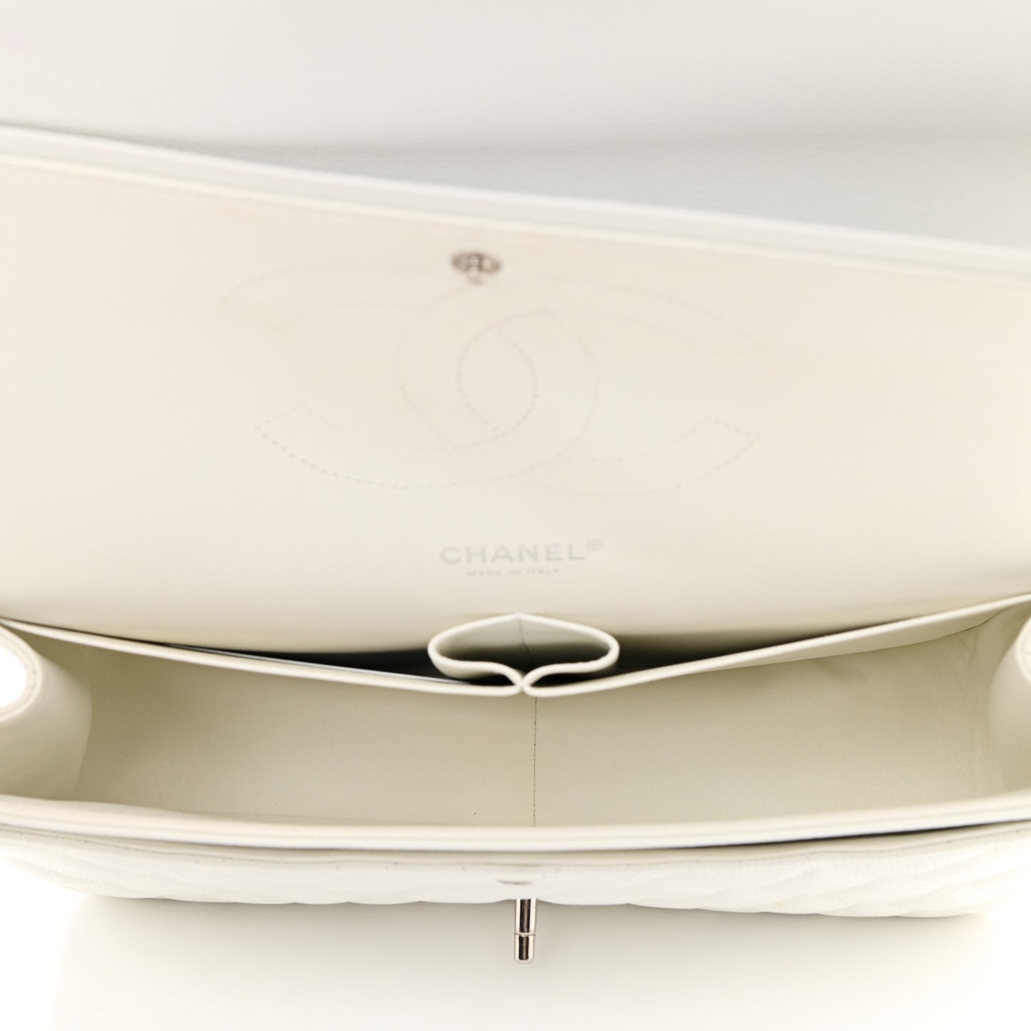 Caviar Quilted Jumbo Double Flap White