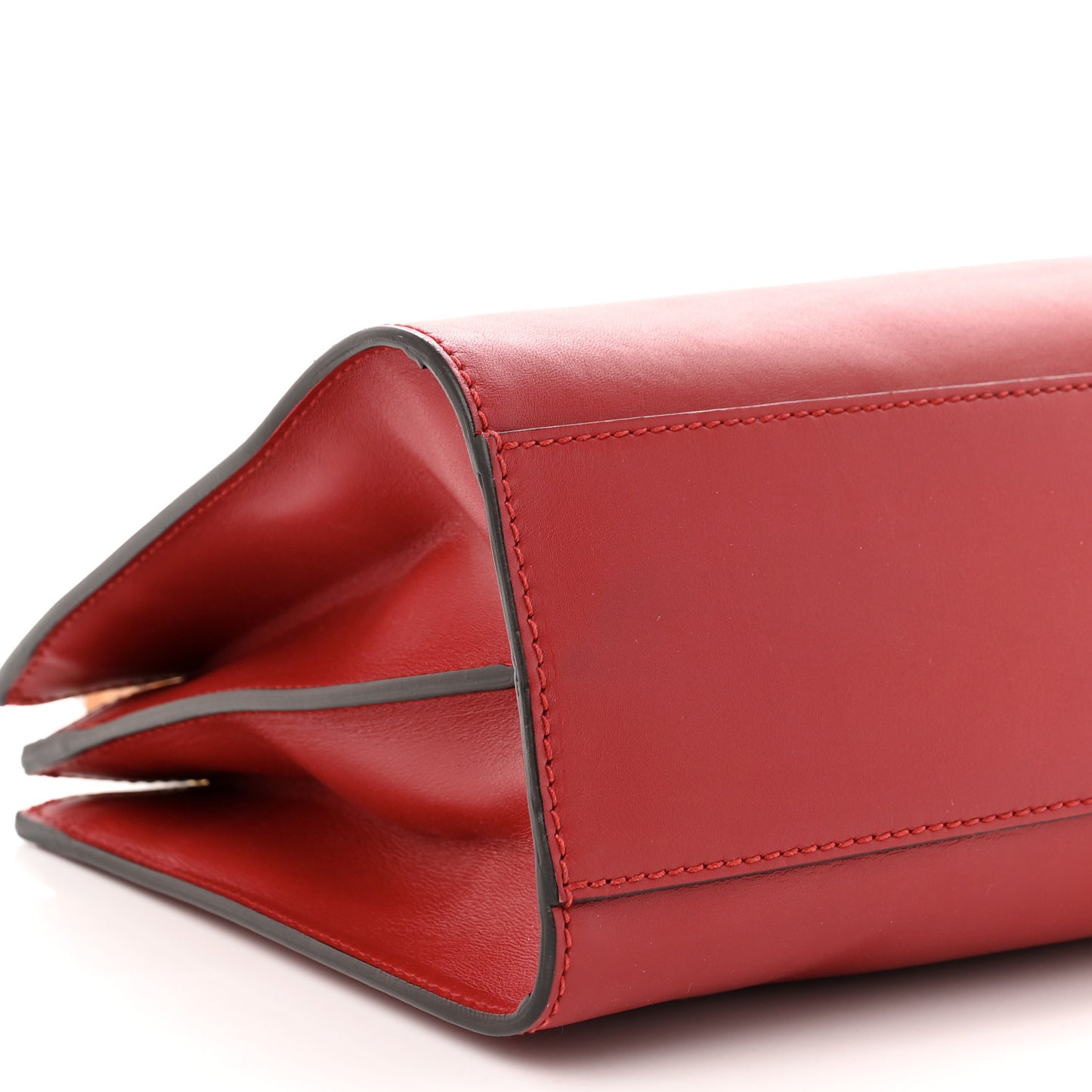 Nappa Bamboo Web Small Nymphaea Top Handle Bag Hibiscus Red