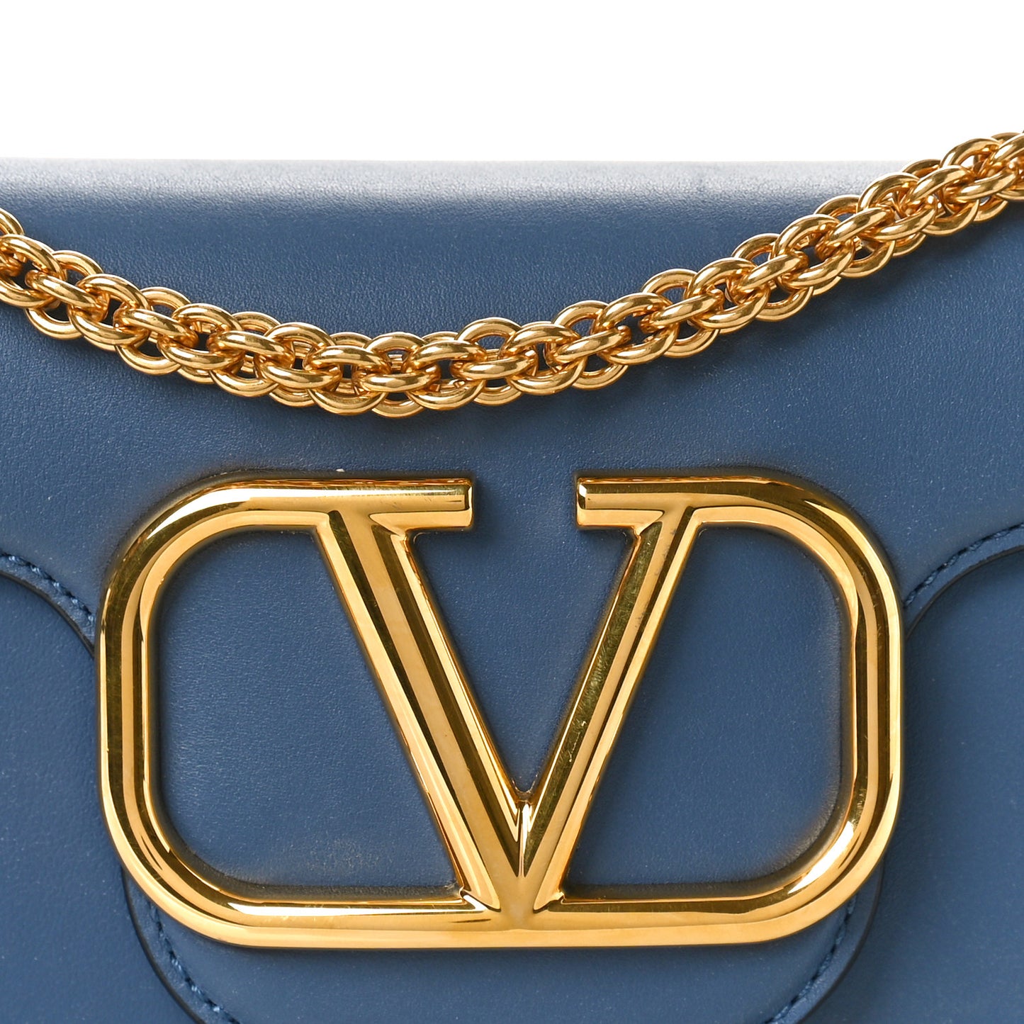 Calfskin Vlogo Small Loco Shoulder Bag Blue