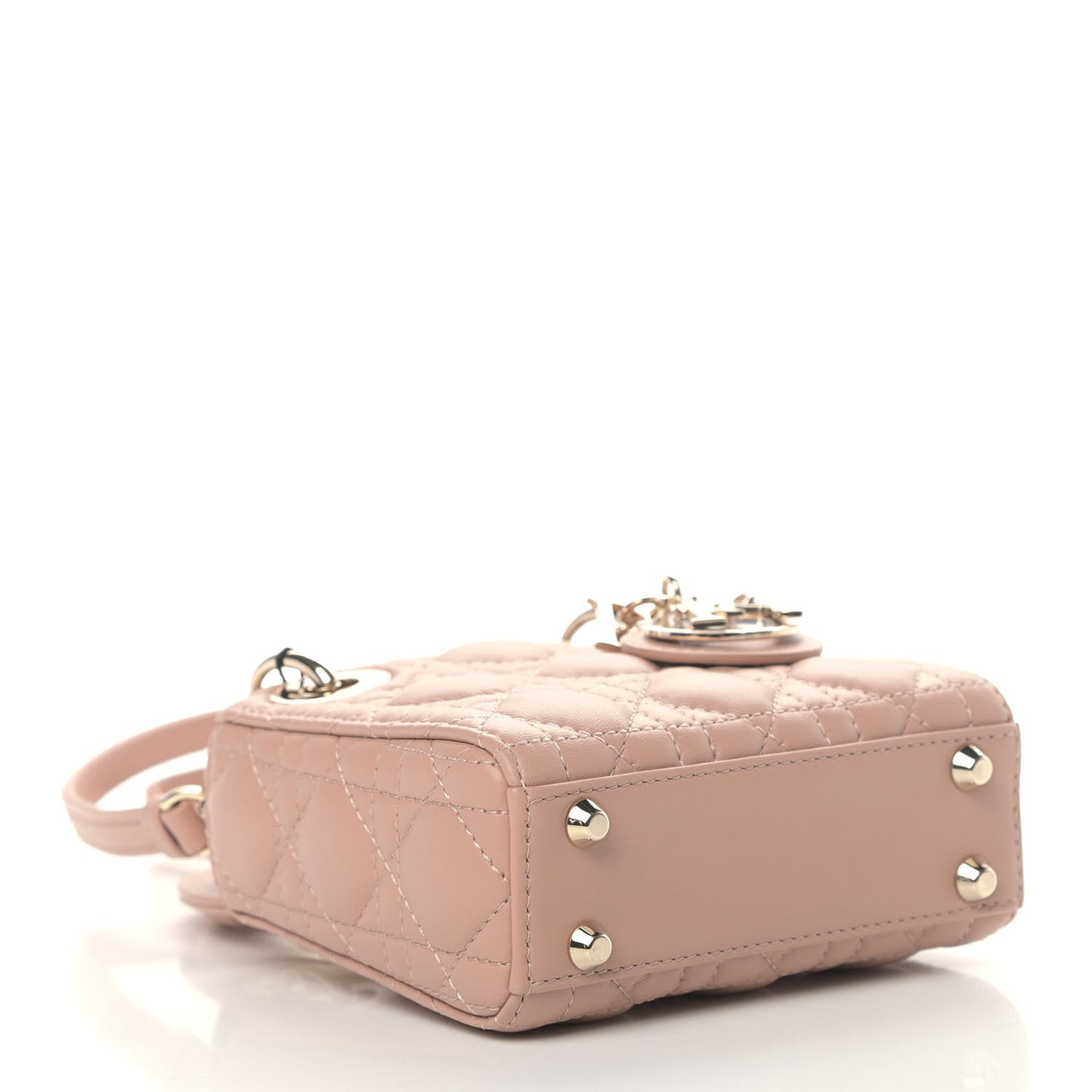 Lambskin Cannage Micro Lady Dior Rose Des Vents