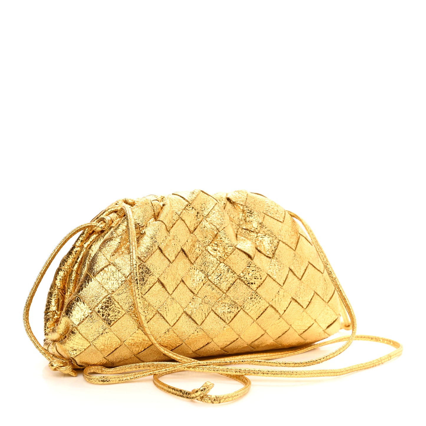 Metallic Nappa Intrecciato The Mini Pouch Gold