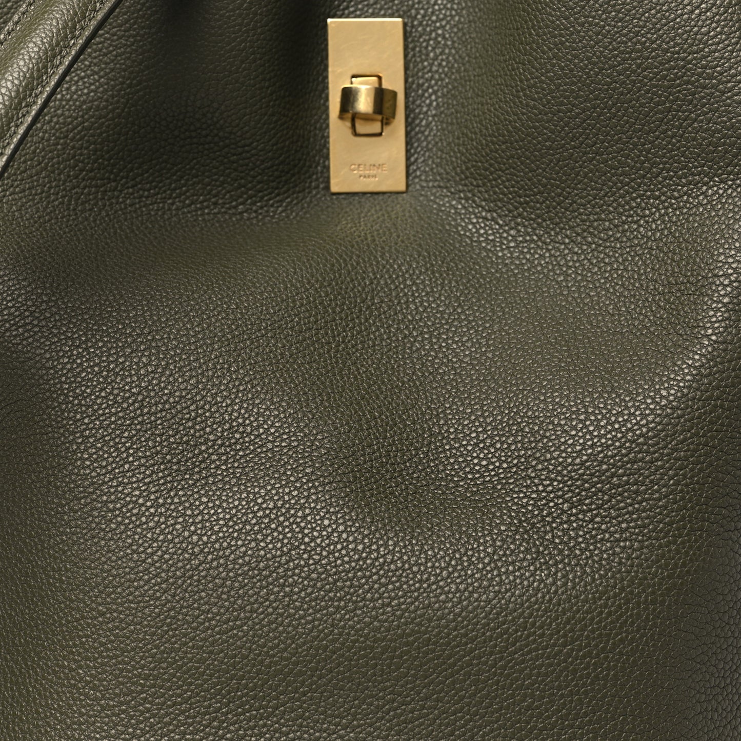 Supple Grained Calfskin Bucket 16 Bag Dark Olive