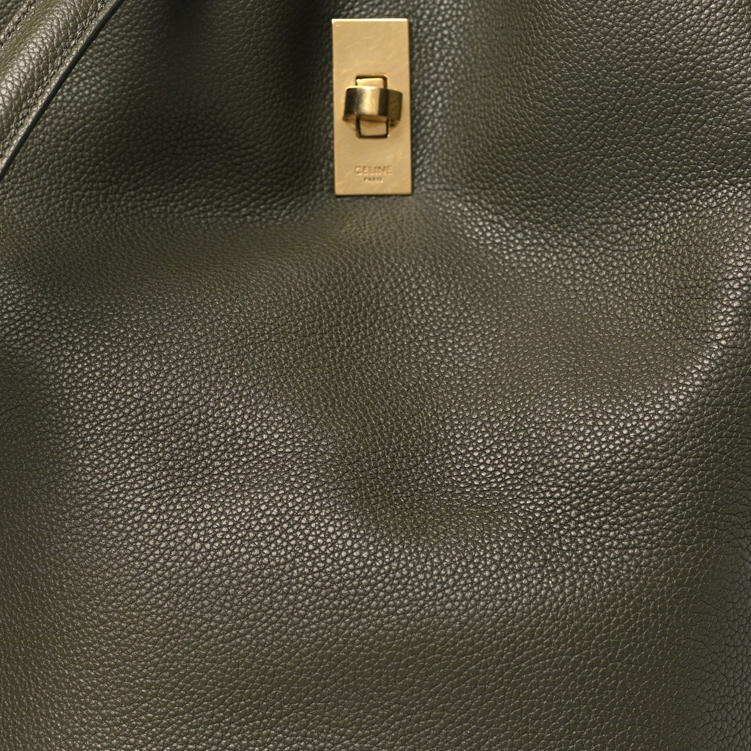 Celine Supple Grained Calfskin Bucket 16 Bag Dark Olive 8 of 11