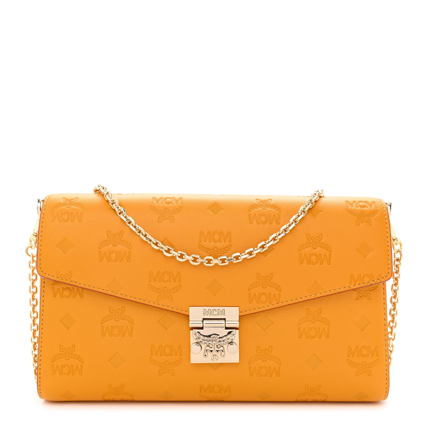 Calfskin Ottomar Monogram Medium Millie Crossbody Bag Golden Mango